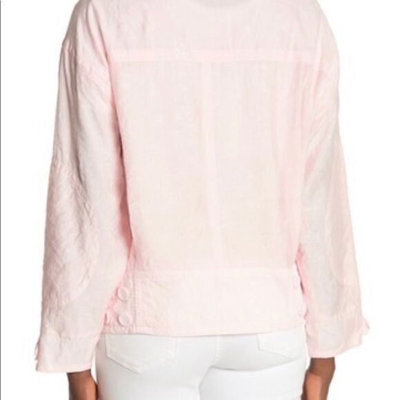 REBECCA Minkoff moto jacket pale pink size M Barbie core gorpcore - Picture 5 of 5